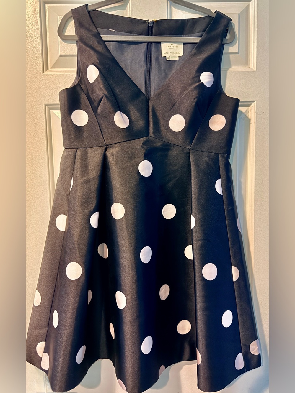 Kate Spade Black and White Polka Dot Fit-and-Flare Dress